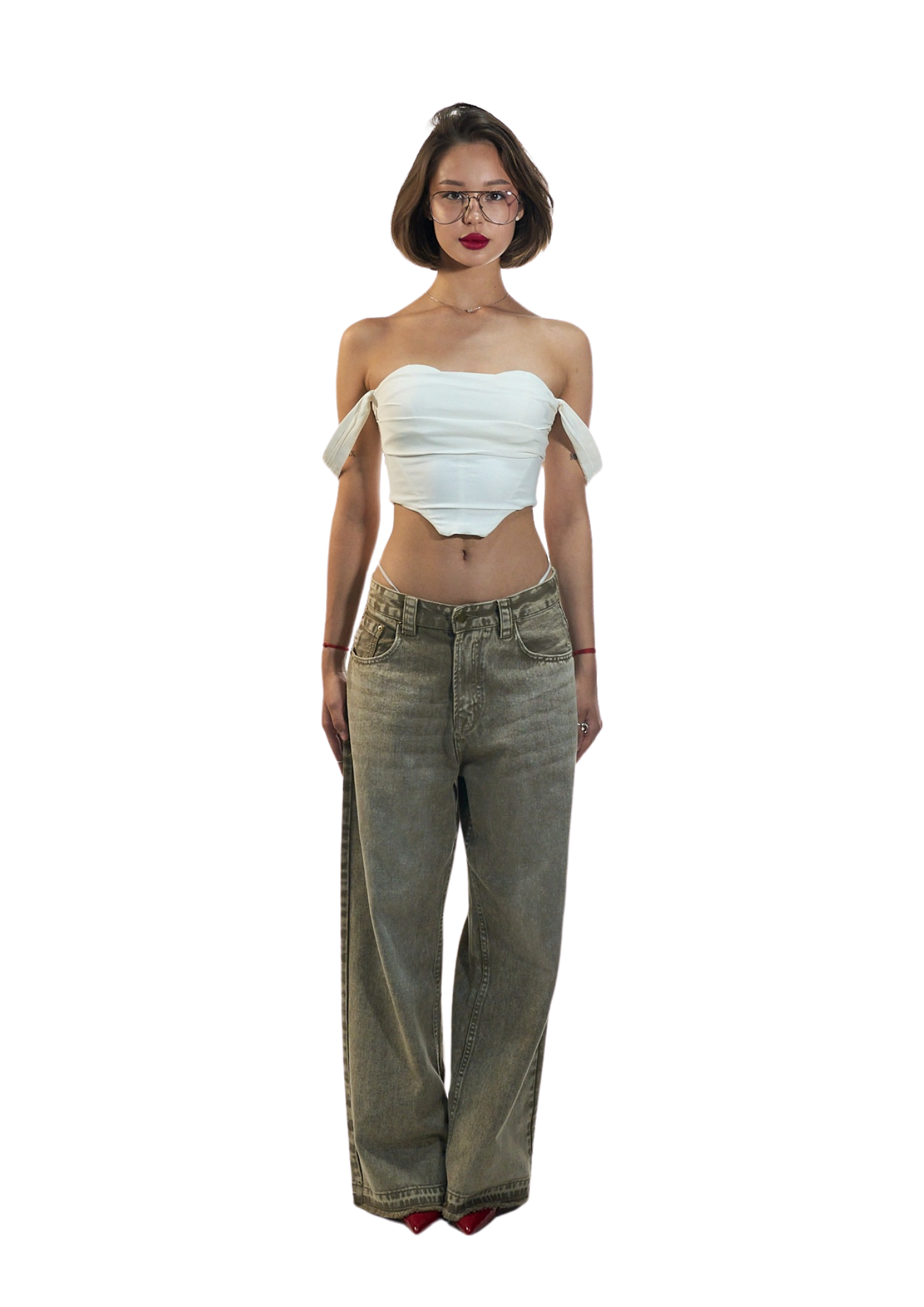 LD Brown Washed Denim Pants (UNISEX)