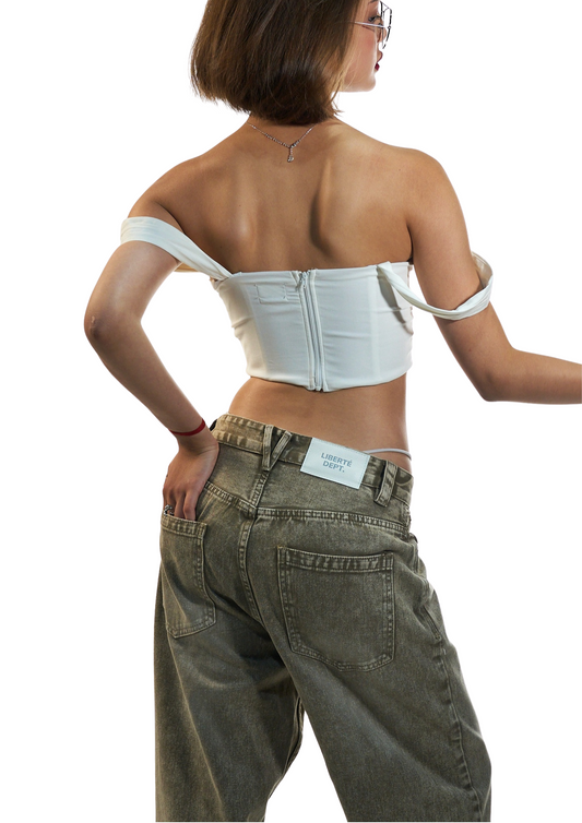 LD Brown Washed Denim Pants (UNISEX)