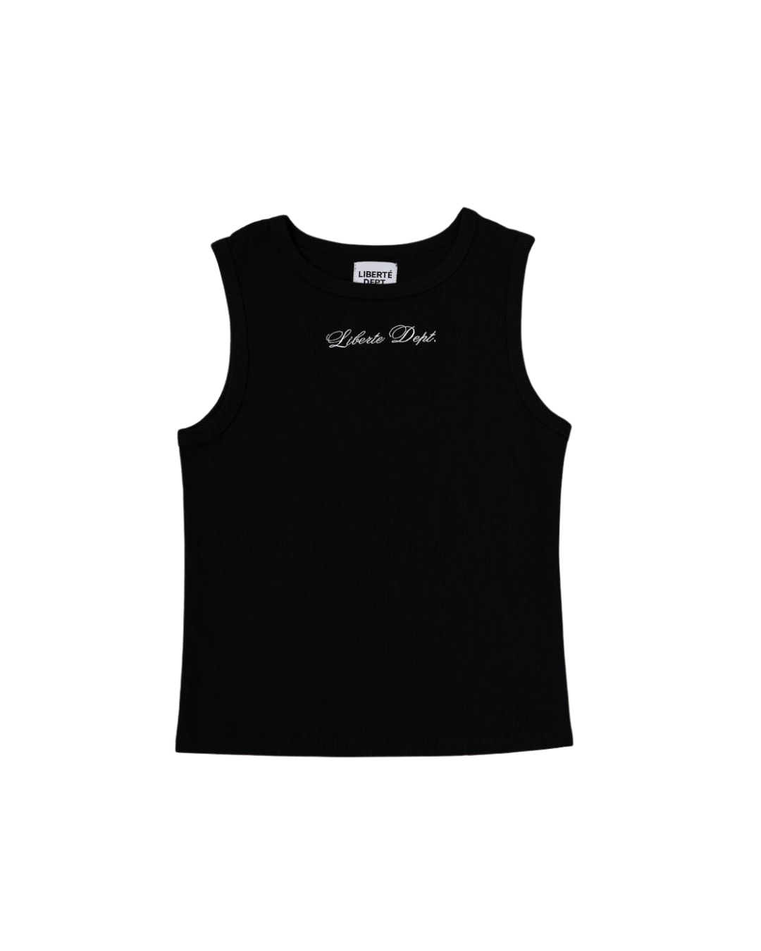Black Embroidered Tank Top