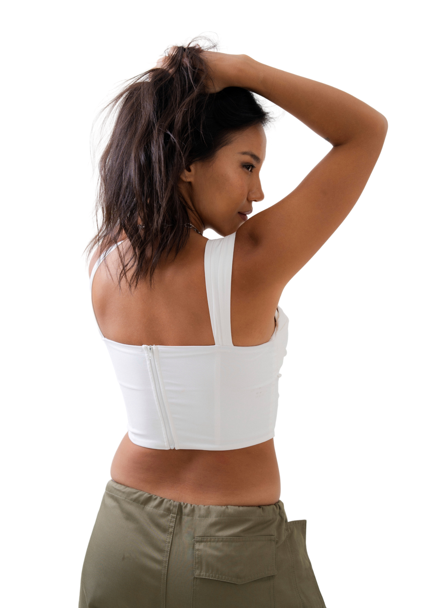 Fitted White Corset Top