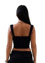 Fitted Black Corset Top