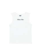 White Embroidered Tank Top